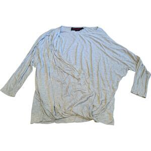 Alice + Olivia XS Gray Nursing Top Drape Long Sleeve AIR Asymmetrical Lightweigh